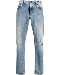 Dolce & Gabbana - Jeans dritti con placca logo - Lyst