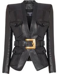Balmain - Leather Jackets - Lyst