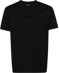 Emporio Armani - Logo-appliqué Cotton T-shirt - Lyst