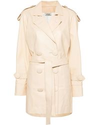 The Attico - Double-Breasted Leather Coat - Lyst