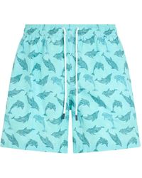 Fedeli - Dolphin-Print Drawstring Swim Shorts - Lyst