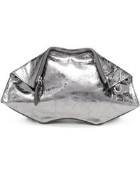 McQueen - Manta Metallic-Leather Clutch Bag - Lyst