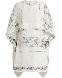 Alberta Ferretti - Cape-Detail Printed Mini Dress - Lyst