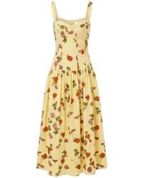 Nicholas - Floral-Print Corset Midi Dress - Lyst