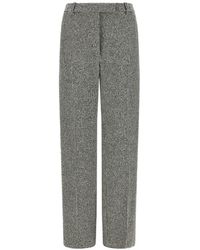 Tom Ford - Sequined Broken Chevrons Tweed Wool Blend Wide Leg Tailored Trousers - Lyst