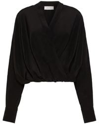 Sportmax - Wrap-Style Silk Shirt - Lyst