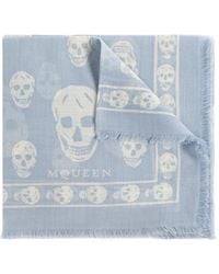 McQueen - Skull Fringed Scarf - Lyst