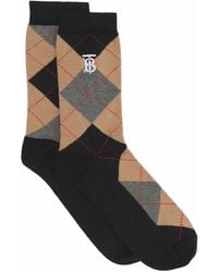 Burberry Socken mit Argyle-Muster - Schwarz