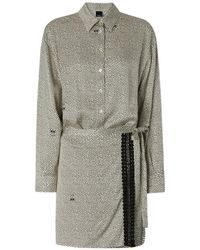 Pinko - Polka-Dot Lace-Trim Shirt Dress - Lyst