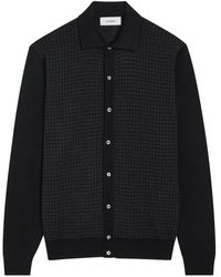 Lardini - Houndstooth-Pattern Wool Cardigan - Lyst
