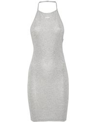 Off-White c/o Virgil Abloh - Ribbed-Knit Lurex Mini Dress - Lyst