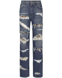 Dolce & Gabbana - Jeans dritti con effetto vissuto - Lyst