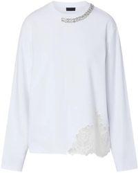 Liu Jo - T-Shirt With Lace And Jewel Embellishments - Lyst