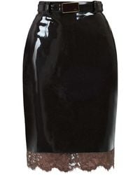 ROWEN ROSE - Midi-Rok Met Kant - Lyst