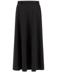 Herno - Button-Detail Flared Midi Skirt - Lyst