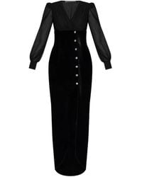Alessandra Rich - Jewel-Button Velvet Dress - Lyst