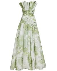 Aje. - Reflector Gown Floral-Print Maxi Cotton Dress - Lyst
