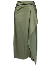 Erdem - Draped-Detail Midi Skirt - Lyst