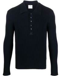Courreges - Ribbed Knit Long-sleeve Polo Shirt - Lyst