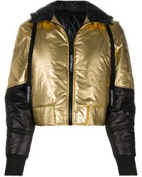 Just Cavalli Contrast-panel Hooded Puffer Jacket - Metallic