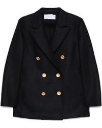 Harris Wharf London - Cappotto Doppiopetto Con Bottoni Oro - Lyst