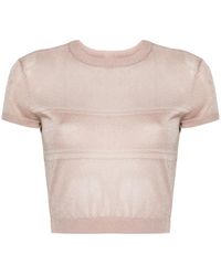 Chiara Ferragni - Eyelike-Motif Metallic Cropped Jumper - Lyst