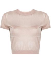 Chiara Ferragni - Eyelike-Motif Metallic Cropped Jumper - Lyst