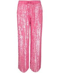 P.A.R.O.S.H. - Sequined Wide-leg Trousers - Lyst