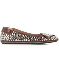 Dove Nuotano Gli Squali - Stud-embellished Square-toe Ballet Flats - Lyst
