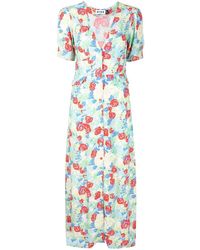 RIXO London Katoen Jurk Met Bloemenprint in het Wit Dames Kleding voor voor Nachtmode voor Pyjamas 