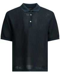 Beams Plus - Polo En Maille Ajourée À Manches Courtes - Lyst