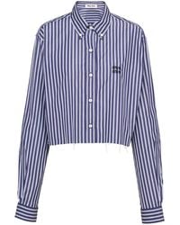 Miu Miu - Striped Poplin Shirt - Lyst