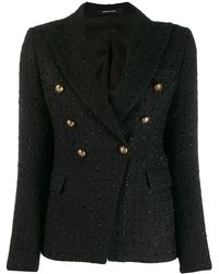 Tagliatore 'Jalicya' Tweed-Blazer - Schwarz