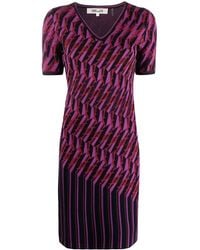 Diane von Furstenberg - Zig-Zag Intarsia-Knit Dress - Lyst