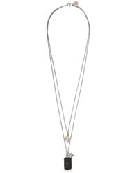 Ermanno Scervino - Faux-Pearl Dog-Embellished Dog Tag Necklace - Lyst