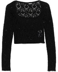 ROTATE BIRGER CHRISTENSEN - Lace Long Sleeve Fitted Top - Lyst