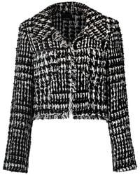 Smythe - Bouclé-Knit Frayed-Edge Jacket - Lyst