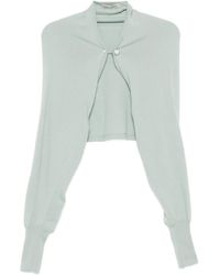 Alberta Ferretti - Button-Fastening Cropped Cardigan - Lyst