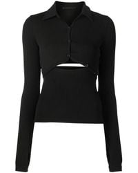 Helmut Lang - Top con botones y aberturas - Lyst