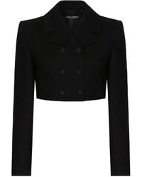 Dolce & Gabbana - Short Double-Breasted Twill Jacket - Lyst