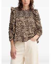 Munthe - Crisp Ruffled Animal-Print Blouse - Lyst