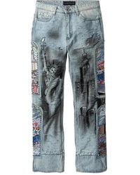 Who Decides War - Straight Jeans Verfraaid Met Patch - Lyst