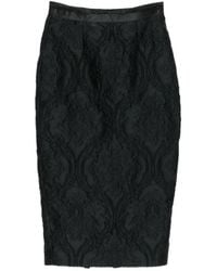 Styland - Back-Slit Jacquard Midi Skirt - Lyst