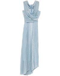 Talbot Runhof - Draped Pleated Midi Dress - Lyst
