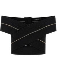 Balmain - オフショルダー トップ - Lyst