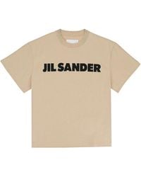 Jil Sander - "Dark Sand" T-Shirt Mit Logo-Print - Lyst