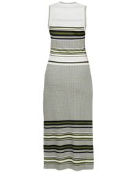 veronica beard blige stripe a line midi dress Navy White Striped Midi Dress by Veronica Beard
