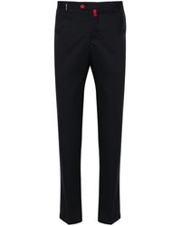 Kiton - Logo-embroidered Slim-fit Trousers - Lyst