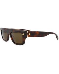 McQueen - Tortoiseshell-Effect Square-Frame Sunglasses - Lyst