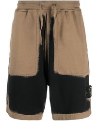 Stone Island - Logo-patch Airbrushed Track Shorts - Lyst
